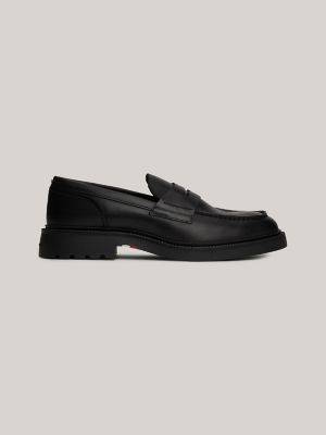 Tommy Flag Leather Loafer, Black