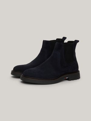 Tommy Flag Suede Chelsea Boot, Navy