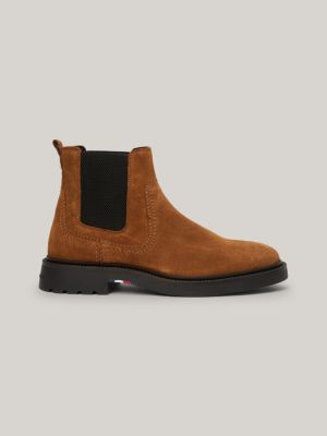 Tommy hilfiger brown suede boots sales