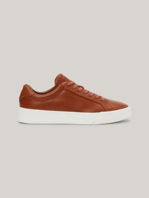 Leather Cupsole Sneaker, Winter Cognac