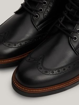 Water Repellent Leather Brogue Boot Tommy Hilfiger USA