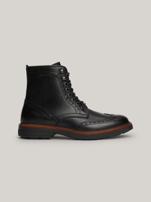 Water Repellent Leather Brogue Boot Tommy Hilfiger