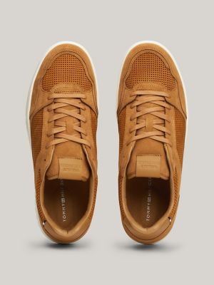 Perforated Panel Leather Sneaker | Tommy Hilfiger USA