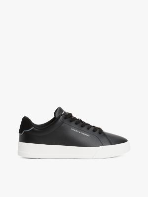 Espadrilles Court en cuir enduit, noir
