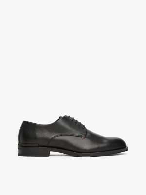 Textured Leather Derby Shoe, Black