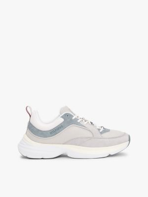 Contrast Texture Runner Sneaker, Grey Whisper