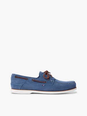 Suede Boat Shoes, Aegean Sea