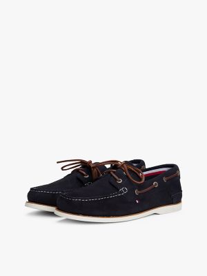 Suede Boat Shoes, Navy