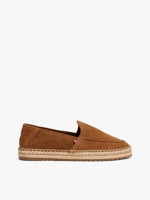 Jute-Trim Suede Espadrille Loafer, Coconut Grove