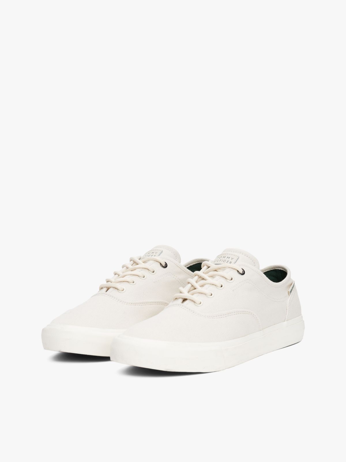 Embossed Logo Canvas Sneaker — Alabaster