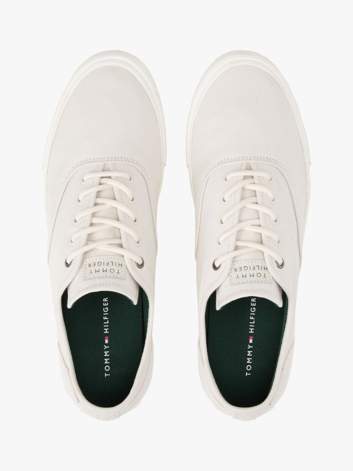 Embossed Logo Canvas Sneaker — Alabaster