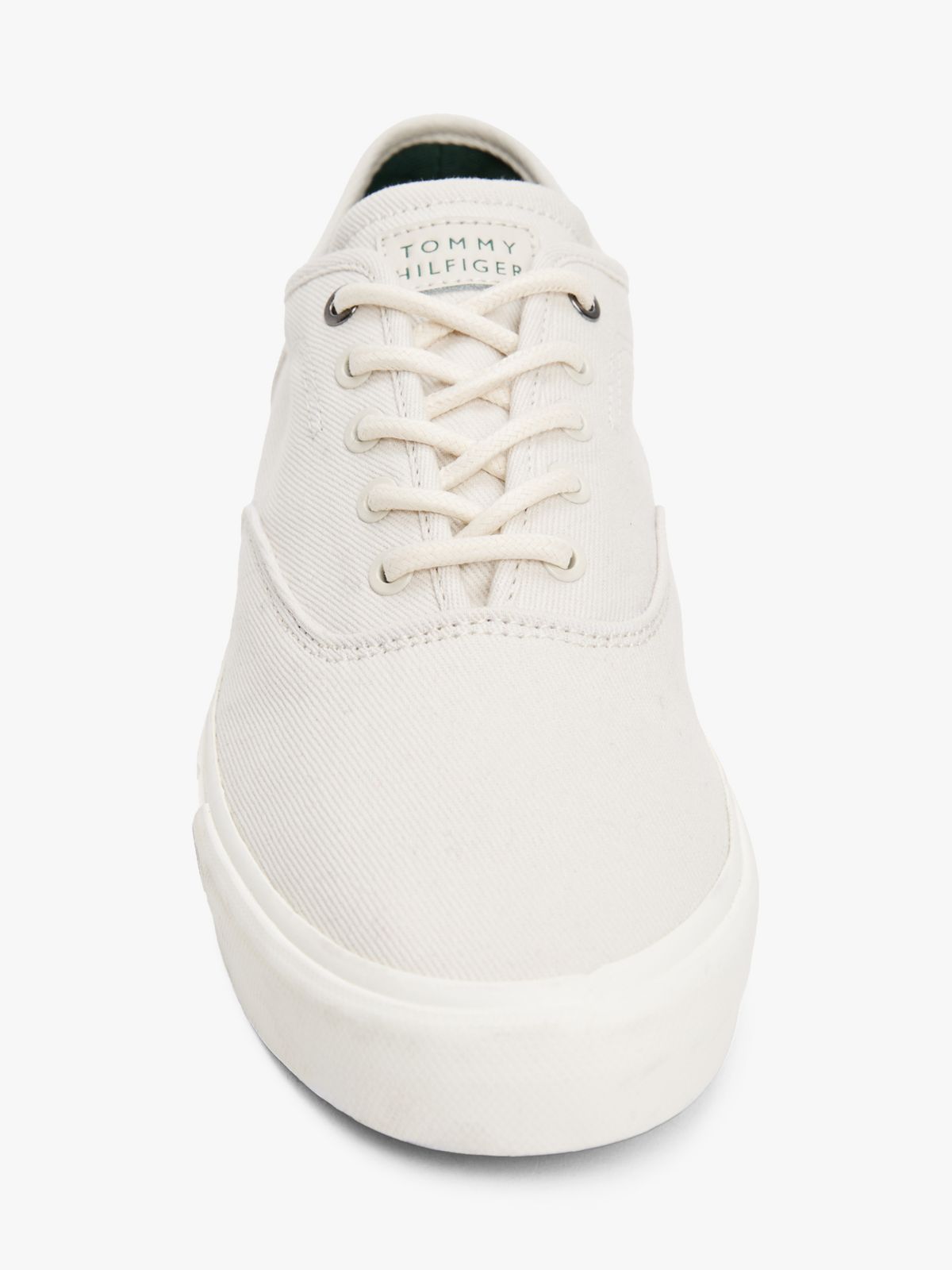 Embossed Logo Canvas Sneaker — Alabaster