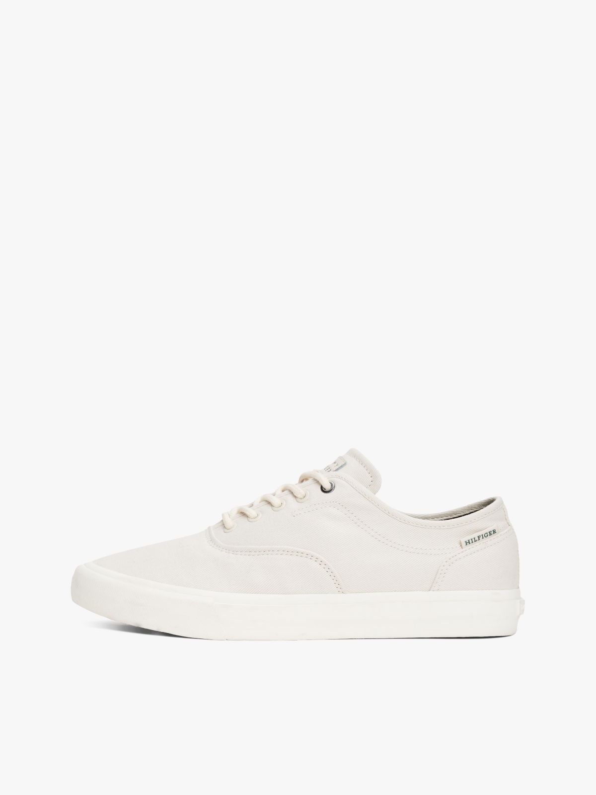 Embossed Logo Canvas Sneaker — Alabaster