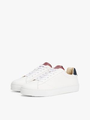 Leather Cupsole Sneaker, White / Navy