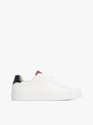 Leather Cupsole Sneaker, White / Navy