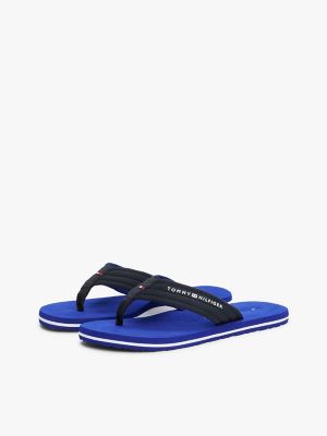 Webbed-Strap Logo Flip-Flop, Navy