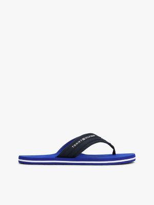 Webbed-Strap Logo Flip-Flop, Navy