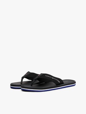 Canvas Strap Logo Flip-Flop, Black
