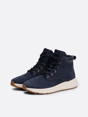 Hybrid Leather Boot, Navy