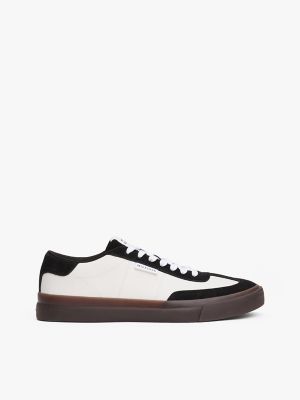 Contrast Suede Sneaker, Ecru