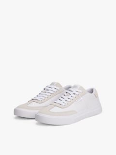 Contrast Suede Sneaker — White 2