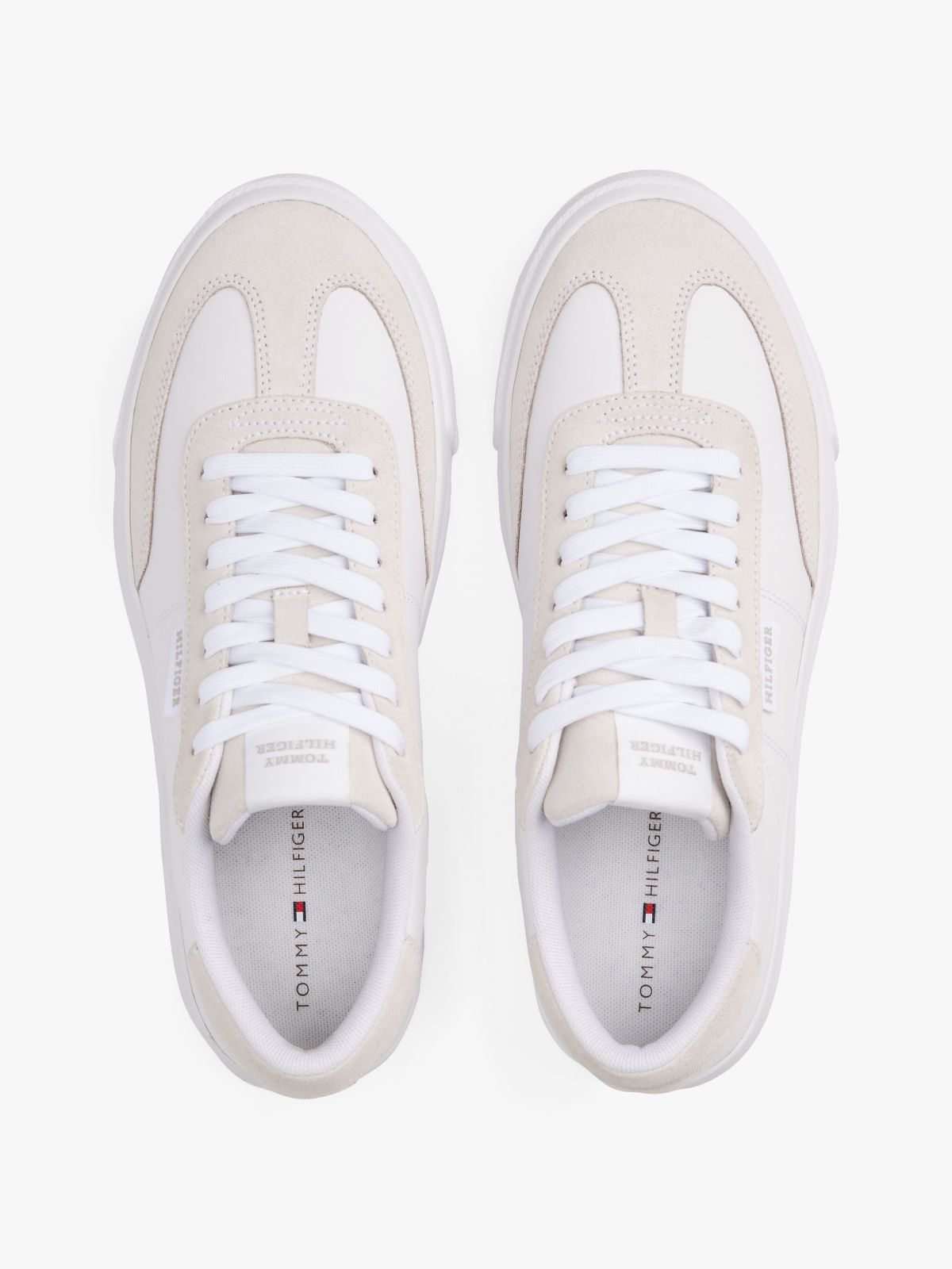 Contrast Suede Sneaker — White