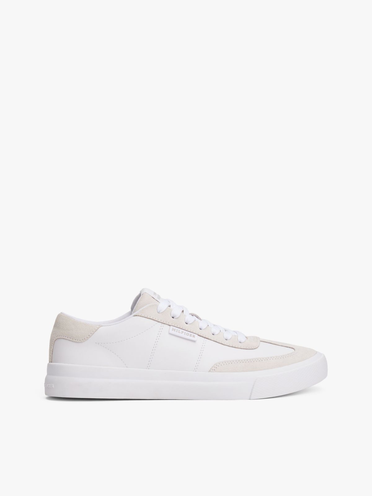 Contrast Suede Sneaker — White