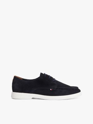 Suede Derby Shoe, Navy