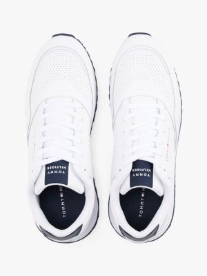 Мужские кроссовки Tommy Hilfiger Leather-Mix Runner, цвет: Белый — фото 3