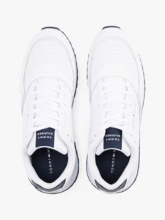 Leather-Mix Runner Sneaker — White 3