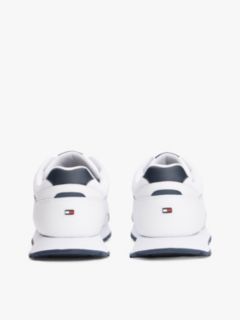 Leather-Mix Runner Sneaker — White 4