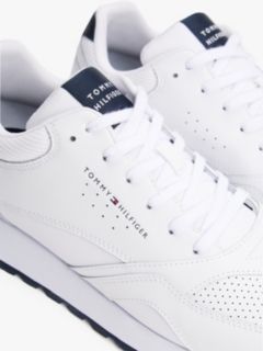 Leather-Mix Runner Sneaker — White 6