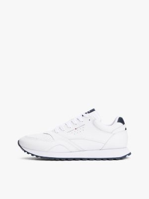 Мужские кроссовки Tommy Hilfiger Leather-Mix Runner, цвет: Белый — фото 7