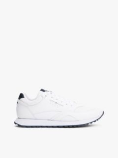 Leather-Mix Runner Sneaker — White 1