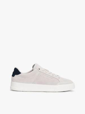 Suede Court Sneaker, Grey Whisper