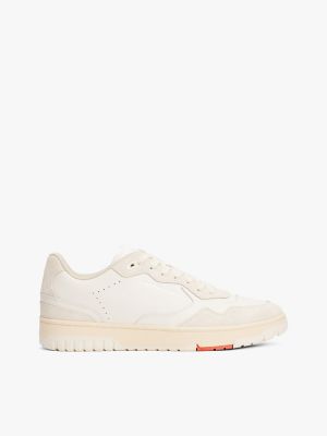 Leather Low-Top Sneaker, Ivory Petal