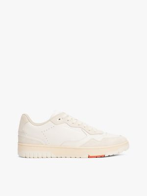 Leather Low-Top Sneaker, Ivory Petal