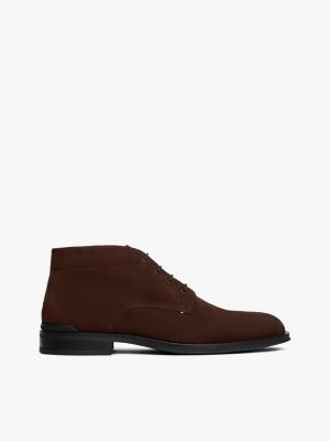 Lace-Up Suede Ankle Boot, Cocoa