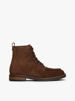 Water-Repellent Suede Lace-Up Boot, Legacy Brown