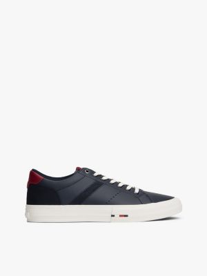 Leather Low-Top Sneaker, Navy
