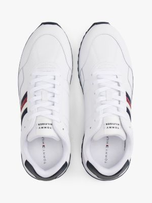 Мужские кроссовки Tommy Hilfiger Signature Stripe Leather-Mix, цвет: Белый — фото 3