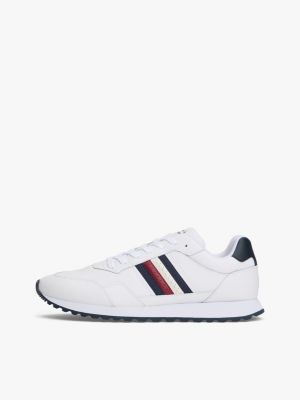 Мужские кроссовки Tommy Hilfiger Signature Stripe Leather-Mix, цвет: Белый — фото 7