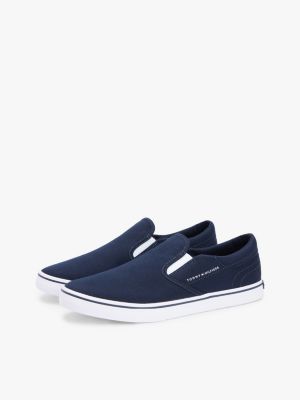 Мужские кроссовки Tommy Hilfiger Vulcanized Canvas Slip-On, цвет: Тёмно-синий — фото 2
