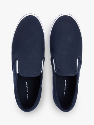 Мужские кроссовки Tommy Hilfiger Vulcanized Canvas Slip-On, цвет: Тёмно-синий — фото 3
