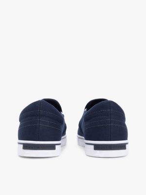 Мужские кроссовки Tommy Hilfiger Vulcanized Canvas Slip-On, цвет: Тёмно-синий — фото 4