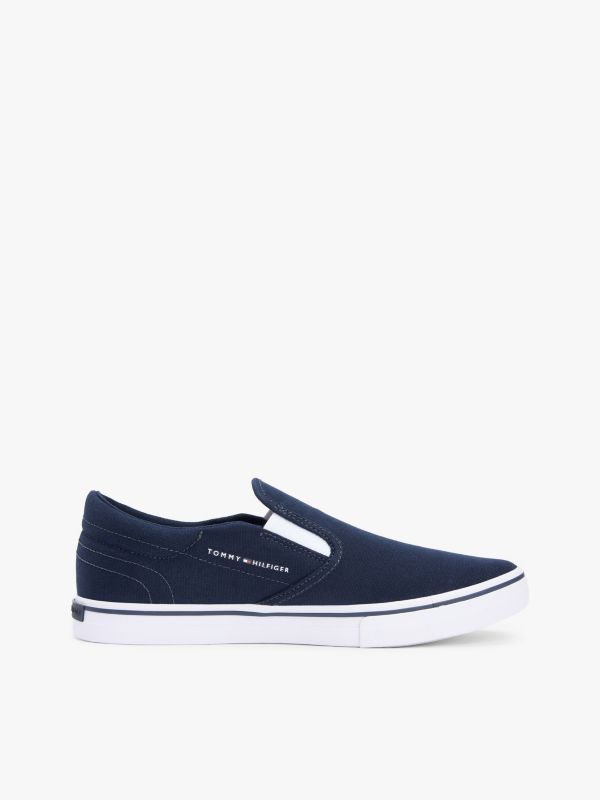 Vulcanized Canvas Slip-On Sneaker — Navy