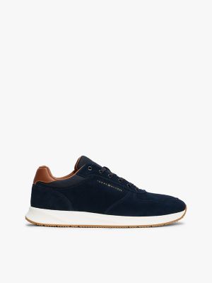 Suede Low-Top Sneaker, Navy