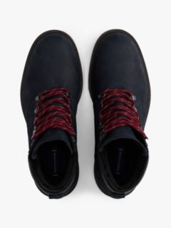 Water-Repellent Cleated Leather Boot — Navy 3