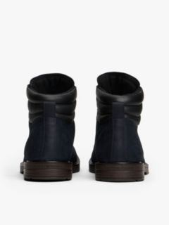 Water-Repellent Cleated Leather Boot — Navy 4
