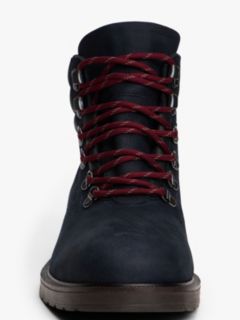 Water-Repellent Cleated Leather Boot — Navy 6